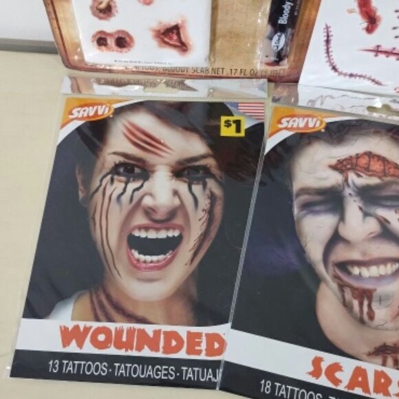 NWT - Lot of assorted pirate, wound and scar tattoos - Picture 3 of 8